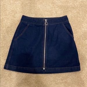 Zip up jean skirt